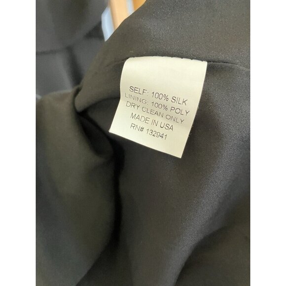 Amanda Uprichard Black Silk Mini Cocktail Dress Short Sleeve Ruffle Front, Small - Picture 10 of 10